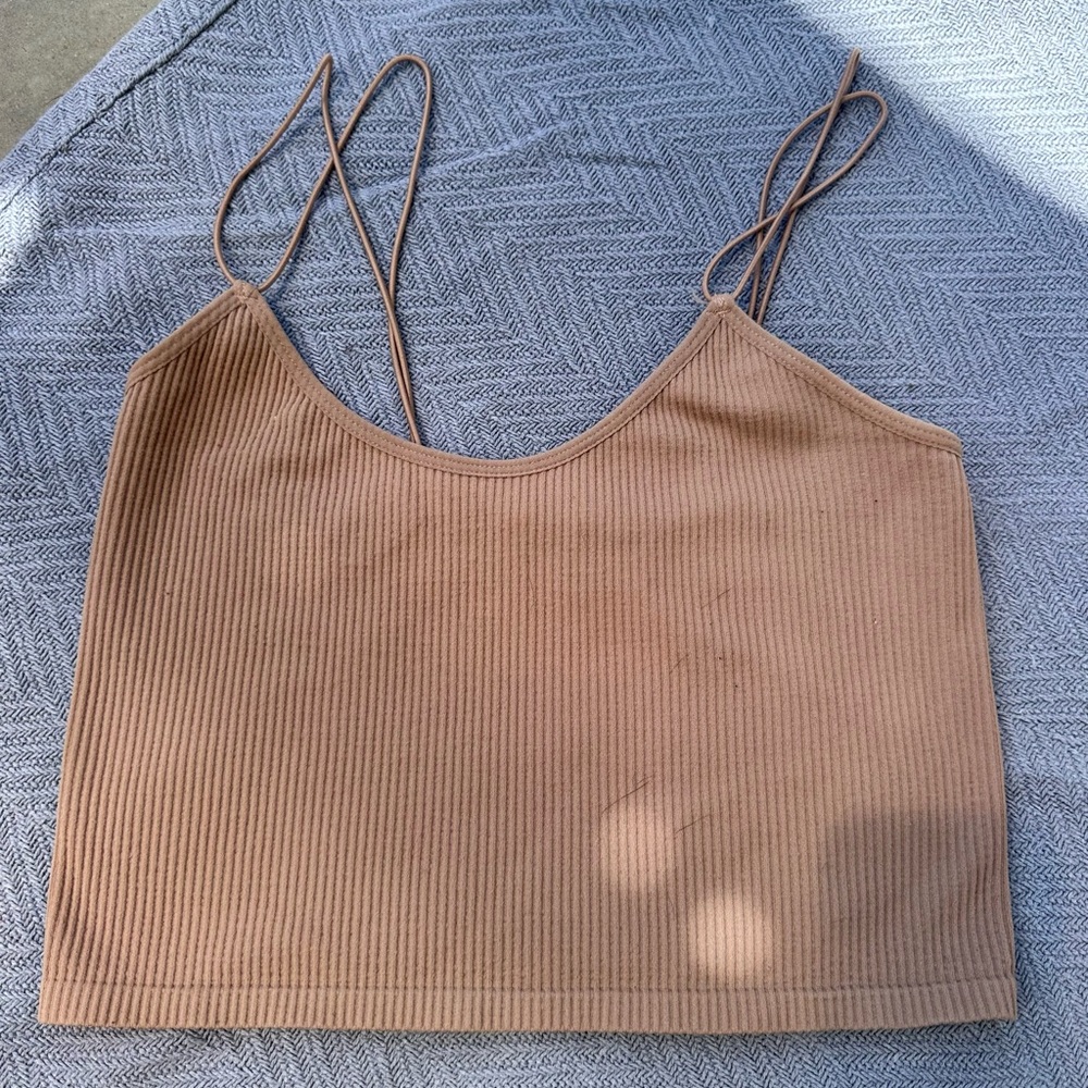 Ribbed crop tank top
